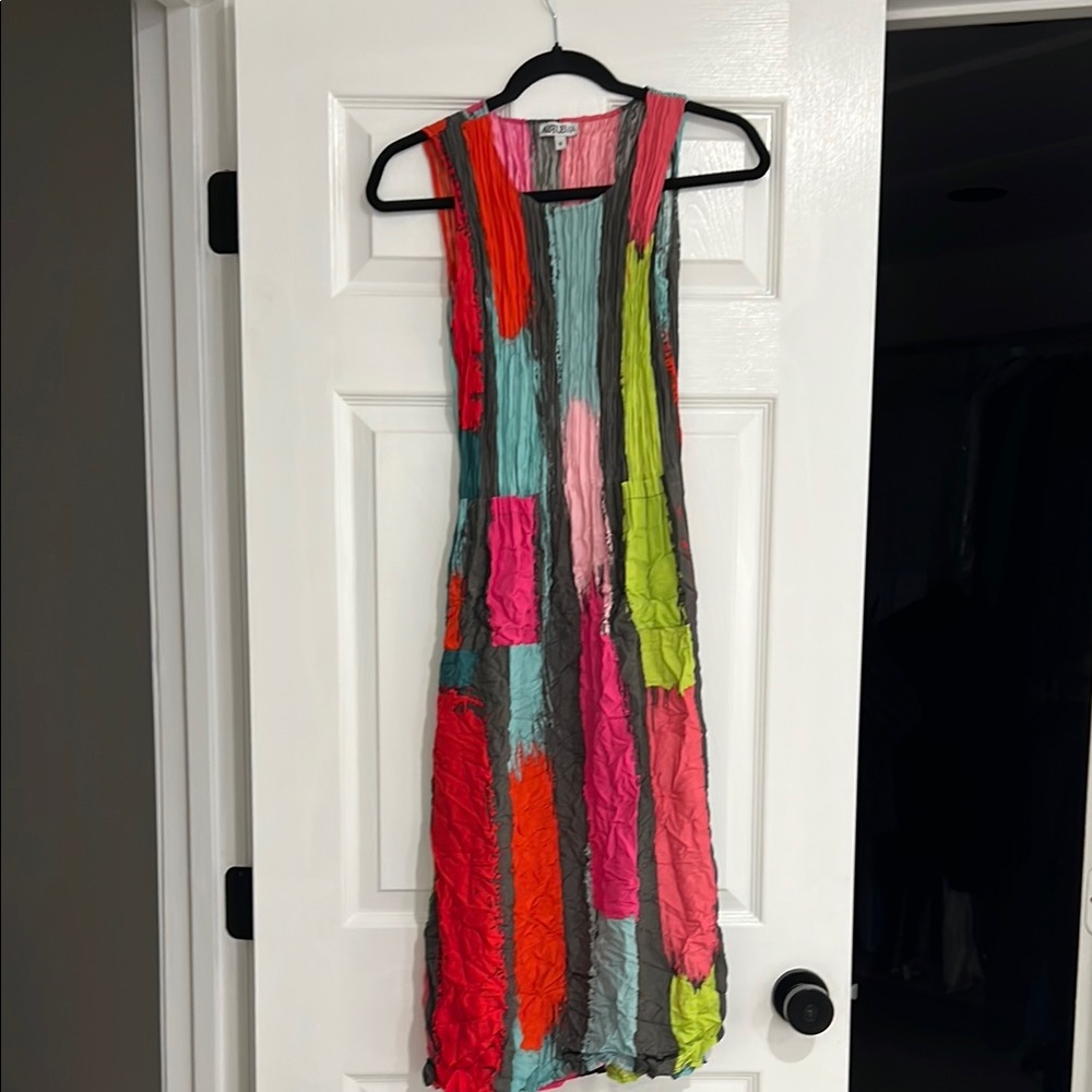 Colorful Patchwork Sleeveless Dress